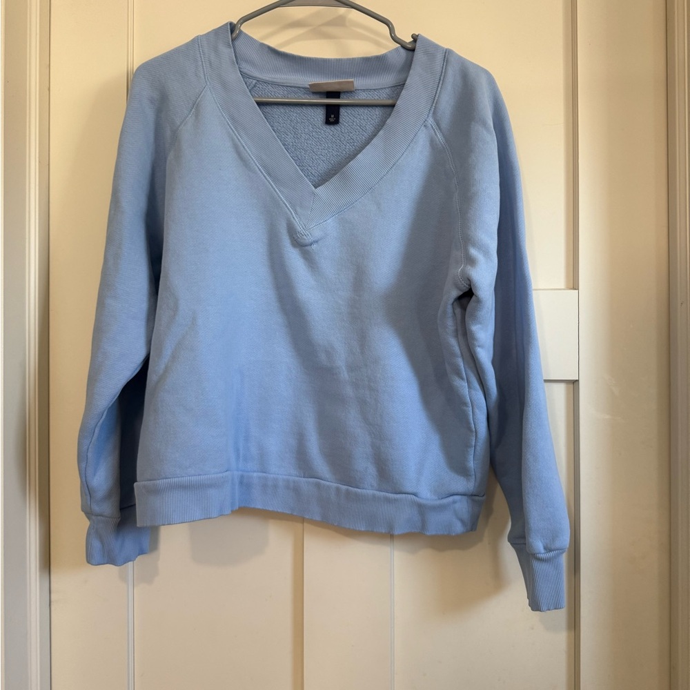 Women's Light Blue V-Neck Sweater